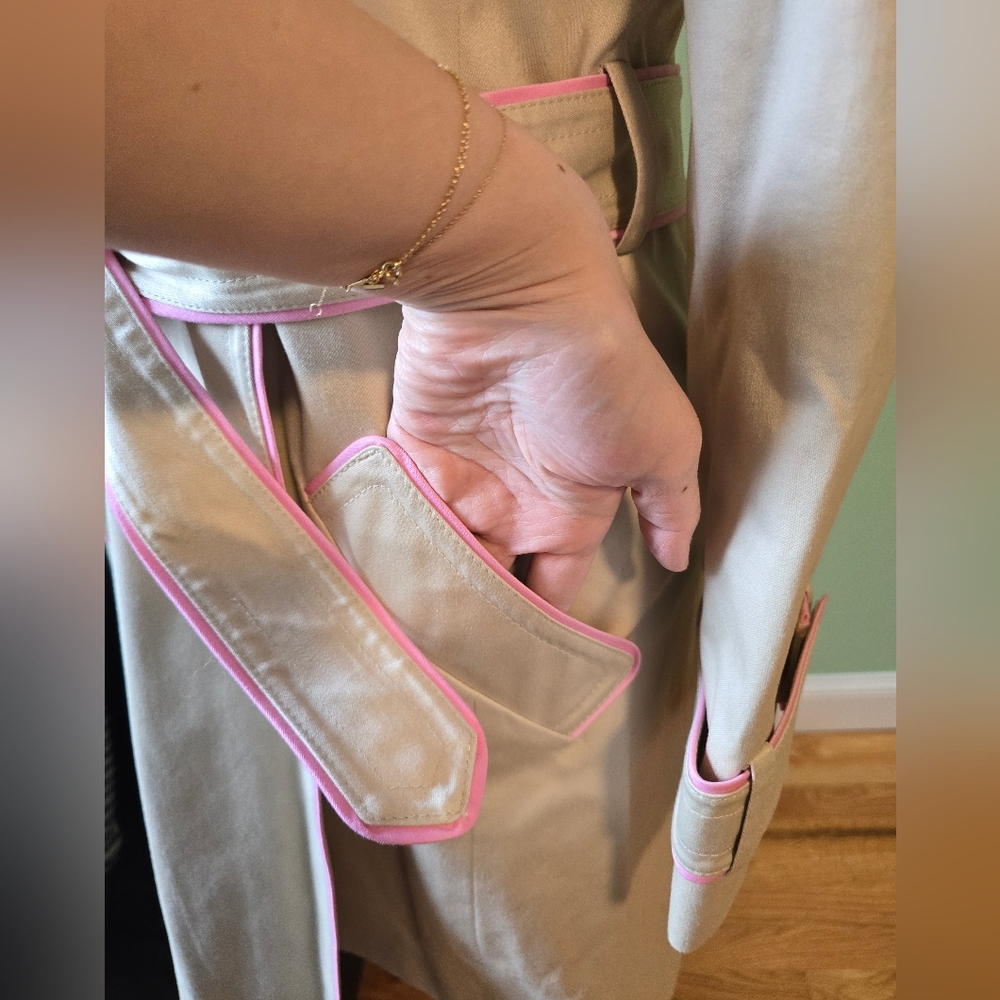 Coach Beige Trench Coat with Pink Accents - Picture 6 of 12